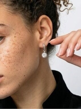 Swarovski Elegant Silver Drop Earrings